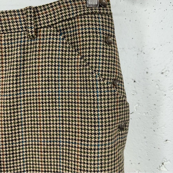 Ralph Lauren Women’s size 8 Brown and Tan Houndstooth Wool Lined Midi Skirt - Picture 6 of 14